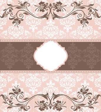 Vintage damask davetiye 