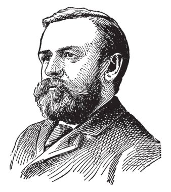 Edward Bellamy, 1850-1898, o bir Amerikalı yazar ve sosyalist, onun ütopik roman, seyir geriye dönük, vintage çizgi çizme veya oyma illüstrasyon için ünlü oldu