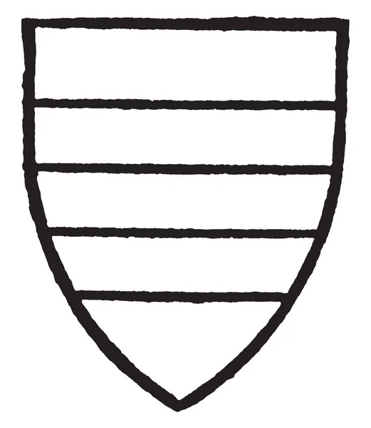 Harcourt Portava Gules Due Barre Oro Linea Vintage Disegno Incisione — Vettoriale Stock