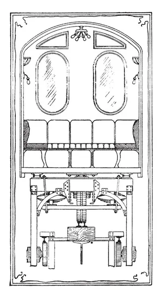 Иллюстрация Представляет Американскую Надземную Железнодорожную Систему Рисунок Винтажных Линий Гравировку — стоковый вектор