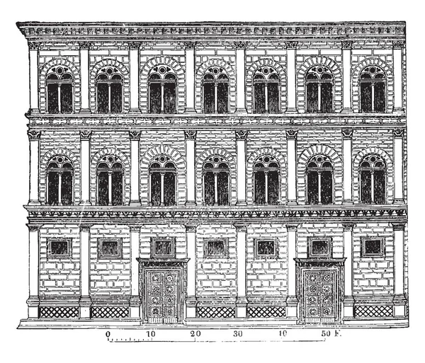 Palais Rucellai Créations Alberti Forment Une Classe Part Architecture Palais — Image vectorielle