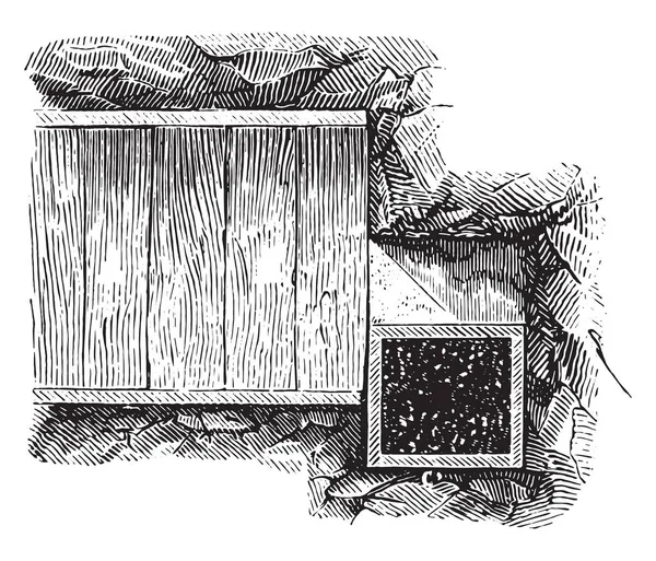 Chambre Mine Section Verticale Illustration Gravée Vintage Encyclopédie Industrielle Lami — Image vectorielle