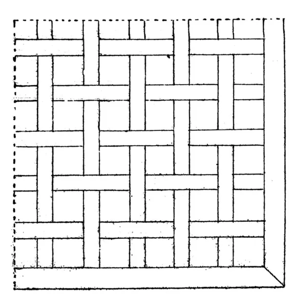 Parquet Compartments Vintage Engraved Illustration Industrial Encyclopedia Lami 1875 — Stock Vector