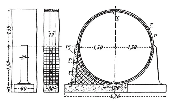 Akvedukt Acheres Vintage Ingraverad Illustration Industriella Encyklopedi Lami 1875 — Stock vektor