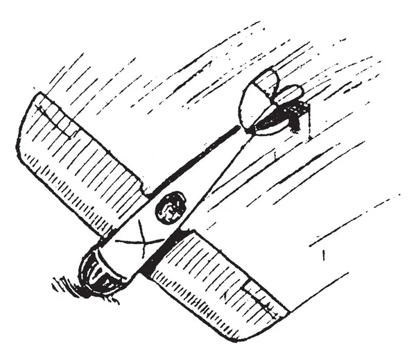 Avion Sideslip Rudder Turned Flying Latéralement Avec Nez Pointant Vers — Image vectorielle