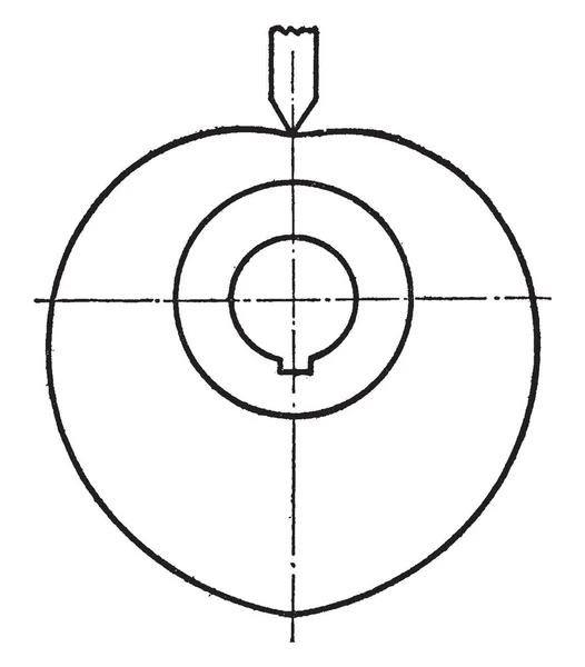 Questa Illustrazione Rappresenta Funzione Curve Heart Cam Disegno Linee Vintage — Vettoriale Stock