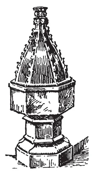 Uma Fonte Batismo Anexado Com Chão Situado Wistanstow Inglaterra Desenho — Vetor de Stock