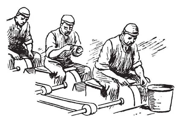 Denna Illustration Representerar Slipning Hull Vintage Linje Ritning Eller Gravyr — Stock vektor