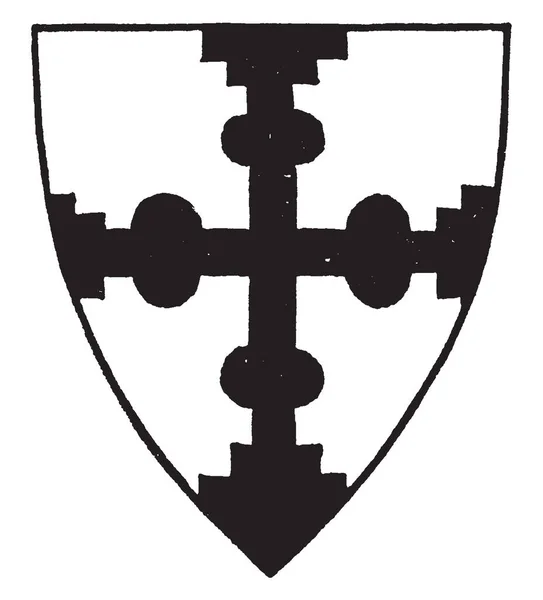 Крест Новед Деградированные Смешанные Средства Помещены Градусах Ступеньках Винтажные Линии — стоковый вектор