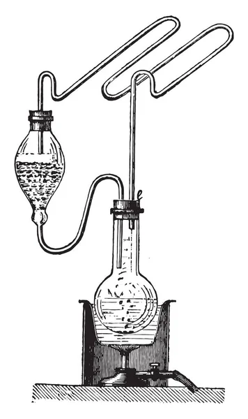 Schloesing 测定烟草中尼古丁的仪器 复古镌刻插图 工业百科全书 1875 — 图库矢量图片