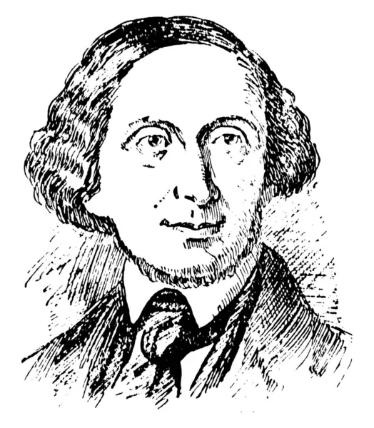 Hans Christian Andersen 1805 1875 Fue Autor Danés También Escritor — Vector de stock