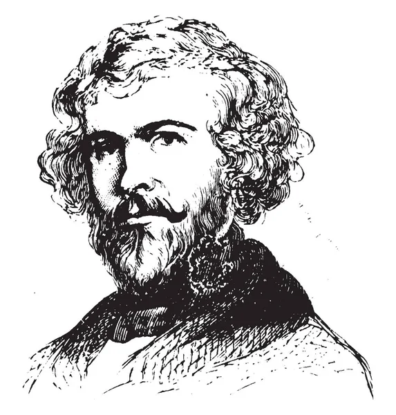 Уиллис 1806 1867 Американский Писатель Поэт Редактор Графика Гравюра — стоковый вектор
