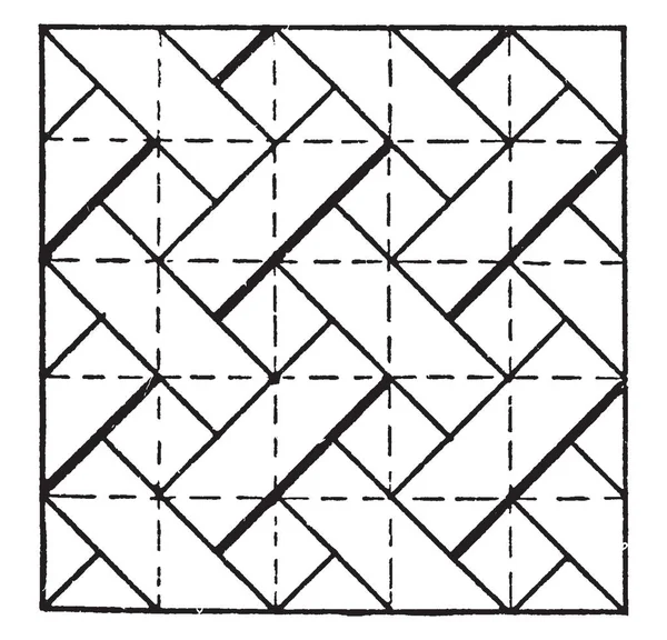 Disegno Esercizio Disegno Linea Diagonale Che Utilizza Quadrato Triangolo Viene — Vettoriale Stock