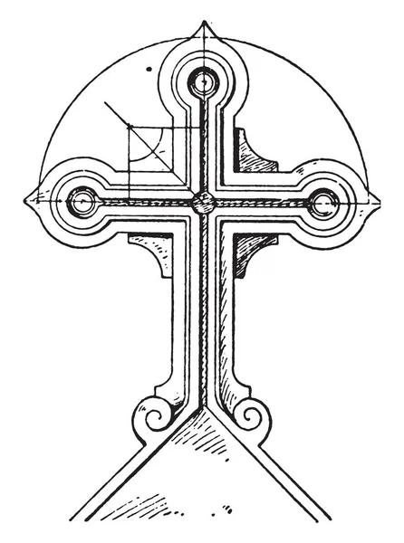 Croce Tombale Trovata Montpellier Dartmoor Devon Childe Illustrazione Linee Vintage — Vettoriale Stock