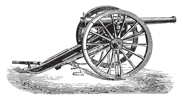 90Mm 野战枪 1877 复古雕刻插图 工业百科全书 1875 — 图库矢量图片