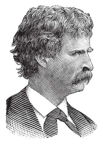 Mark Twain 1835 1910 Foi Escritor Humorista Empresário Editor Conferencista —  Vetores de Stock