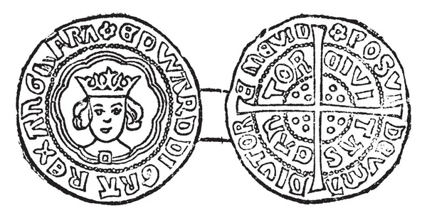 Монета Едвард Ірландський Срібло Монети Яких Може Вільно Циркулювати Англії — стоковий вектор