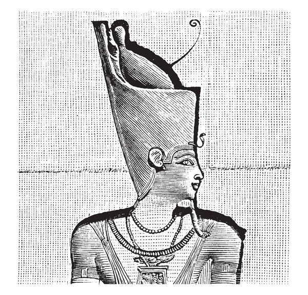 Pschent Est Une Couronne Souveraine Egypte Dessin Ligne Vintage Illustration — Image vectorielle