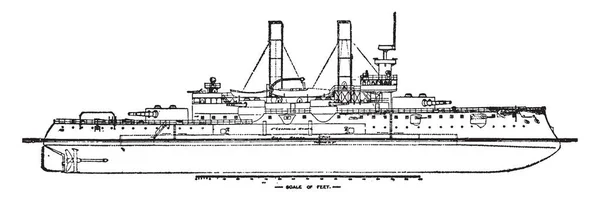 Uss Iowa Het Eerste Schip Van Haar Klasse Slagschip Vierde — Stockvector