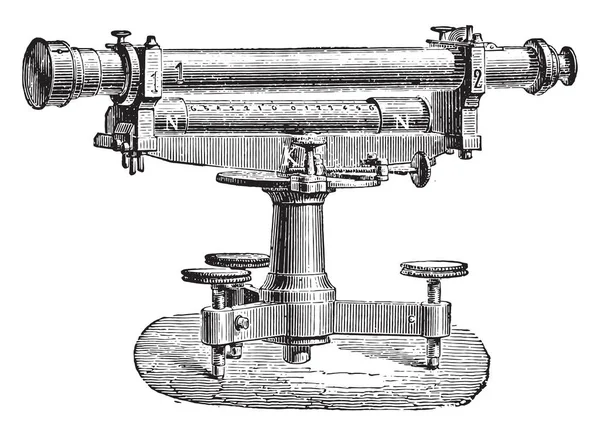 レベル Egault ヴィンテージには 図が刻まれています 産業百科事典 1875 — ストックベクタ