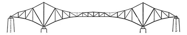 Ponte Cantilever Típica Uma Ponte Construída Usando Estruturas Cantilevers Que —  Vetores de Stock
