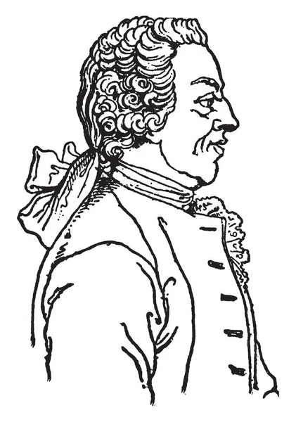 ロバート ウォルポール オックスフォードの伯爵 1676 1745 彼はイギリスの政治家 イギリス ビンテージの線描画や彫刻イラストの最初総理大臣 — ストックベクタ