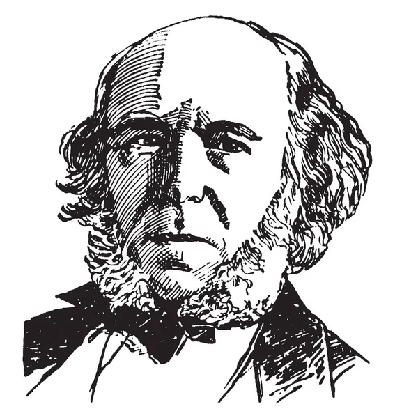 Herbert Spencer 1820 1903 Foi Filósofo Biólogo Antropólogo Sociólogo Proeminente — Vetor de Stock