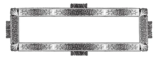 Banner Ornamentado Tem Borda Padrão Antigo Neste Projeto Desenho Linha — Vetor de Stock