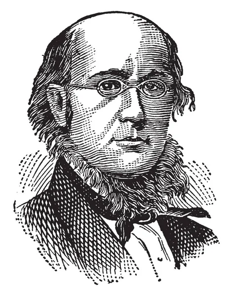 레이스 그릴리 1811 1872 의원에서 설립자와 트리뷴의 편집장 대표자에서 빈티지 — 스톡 벡터