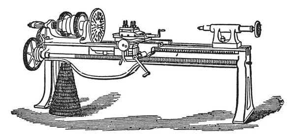 Esta Ilustração Representa Função Corte Parafuso Desenho Linha Vintage Gravura — Vetor de Stock