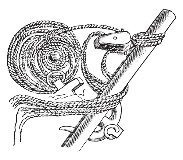 Anker Pakken Gebruikt Voor Het Verhogen Verlagen Vintage Lijntekening Gravure — Stockvector