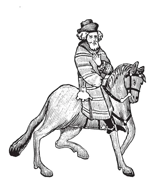 Franklin Från Chaucers Canterbury Tales Denna Bild Visar Franklin Ridning — Stock vektor