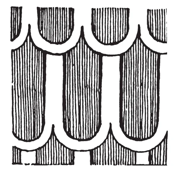 Assyriska Prydnad Skala Motiv Vintage Linje Ritning Eller Gravyr Illustration — Stock vektor