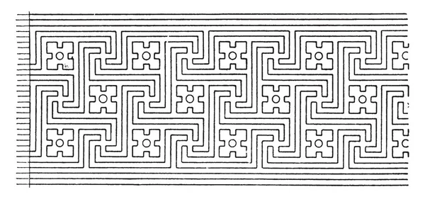 Banda Traste Intersección Ordinaria Patrón Interrumpe Patrón Repetitivo Dibujo Línea — Archivo Imágenes Vectoriales