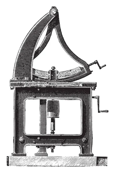 Machine Cliëntelisme Velgen Profiel Bekijken Vintage Gegraveerde Afbeelding Industriële Encyclopedie — Stockvector