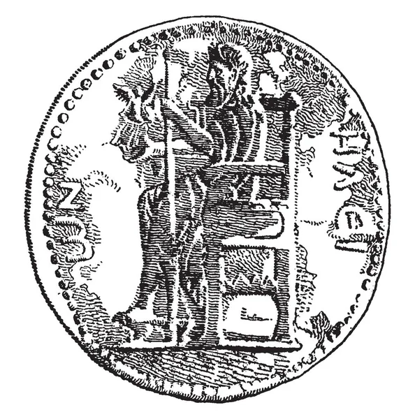 Этом Кадре Монета Которая Представляет Собой Изображение Короля Над Одним — стоковый вектор