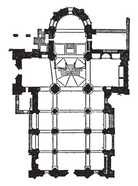 Plano San Michele Pavia 10001200 Arquitetura Românica Ottaviano Pavia Desenho — Vetor de Stock