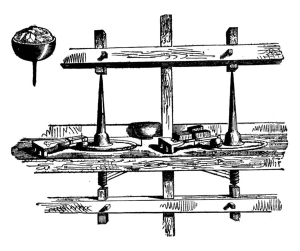 ダイヤモンド研磨 ビンテージの刻まれた図 産業百科事典 1875 — ストックベクタ