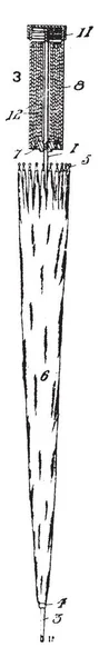Combinatie Cane Stijl Paraplu Een Lichtgewicht Handheld Opvouwbare Luifel Vintage — Stockvector