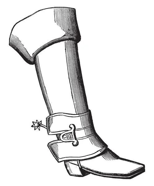 军事靴下路易 Xiv 老式雕刻插图 工业百科全书 1875 — 图库矢量图片