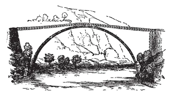 Бріуд Bridge Розташований Франції Перетину Річки Альє Кладки Арки Моста — стоковий вектор
