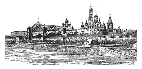 Kremlin Qui Comprend Quatre Palais Quatre Cathédrales Les Tours Kremlin — Image vectorielle