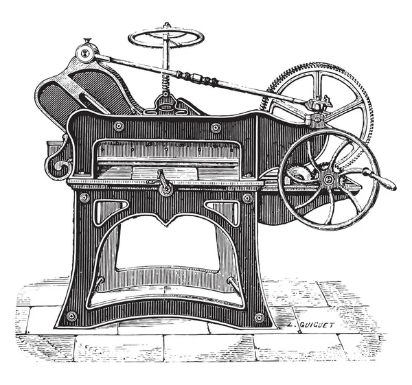 Папір Різання Сказав Різак Vintage Вигравірувано Ілюстрації Промислові Енциклопедія Ламі — стоковий вектор