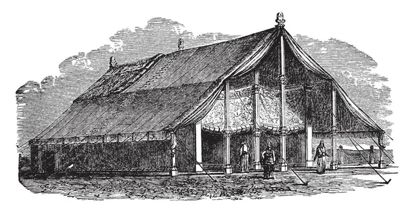 Uma Imagem Antiga Tabernáculo Imagem Mostra Vista Exterior Tabernáculo Construído —  Vetores de Stock