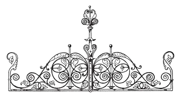 冠顶尖是现代门发现在柏林 免费装饰品 复古线条画或雕刻插图 — 图库矢量图片