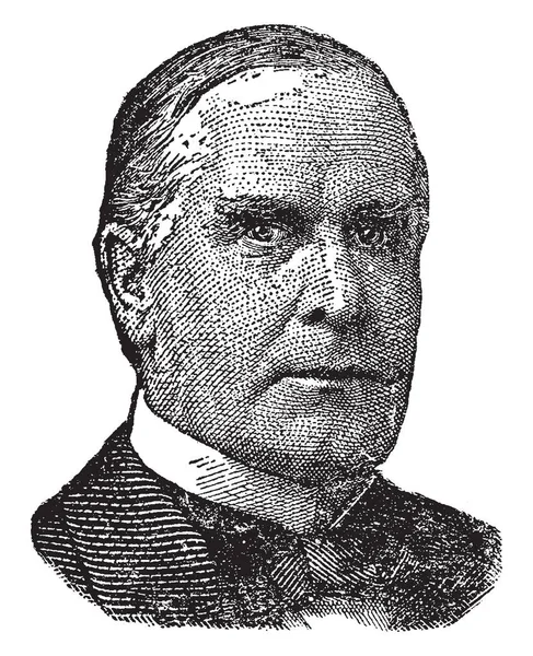 ウィリアム マッキンリー 1843 1901 彼は合衆国 1897 年から 1901年に ヴィンテージの線描画や彫刻イラスト — ストックベクタ