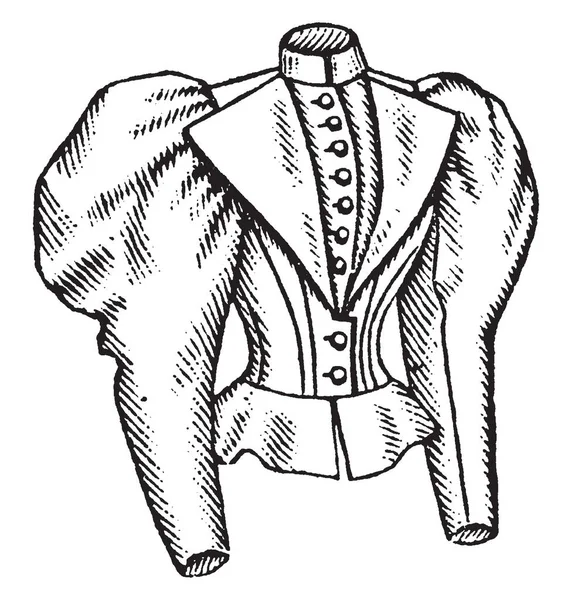 Fitted Jacket Diseño Finales Del Siglo Xix Una Dama Dibujo — Vector de stock