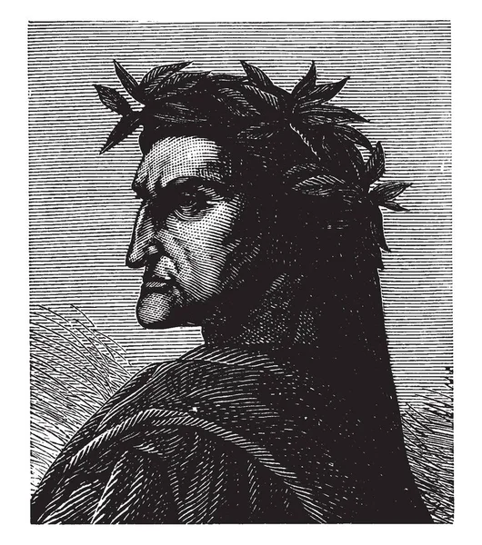 Retrato Dante 1265 1321 Ele Foi Grande Poeta Italiano Final — Vetor de Stock