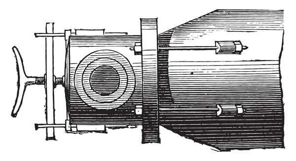 Retorta Gas Plano Ilustración Grabada Vintage Enciclopedia Industrial Lami 1875 — Vector de stock