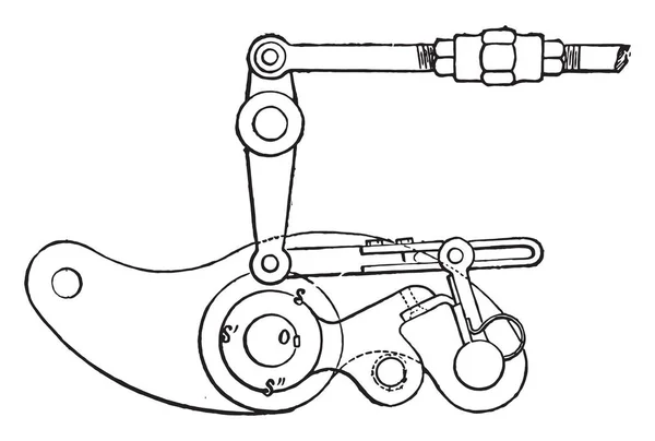 Sistema Gatillo Para Cajones Admisión Del Motor Corliss Construido Creuzot — Vector de stock